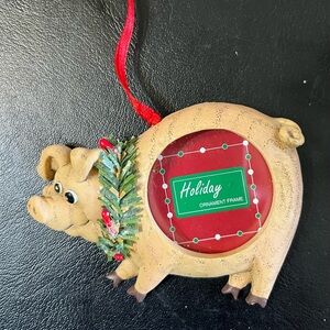 Christmas Pig Ornament Frame-New